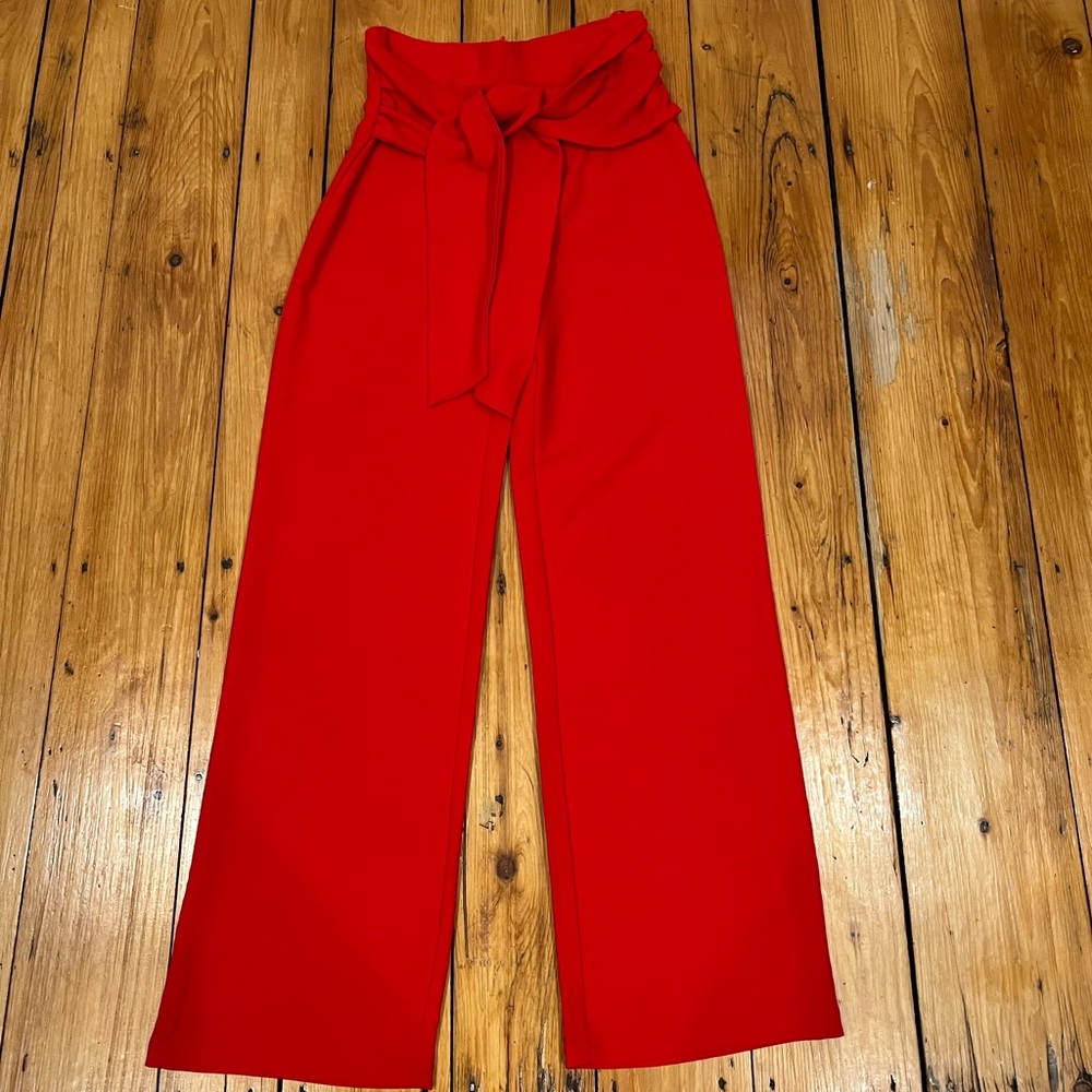 Revolve About Us Red Wide Leg Pants